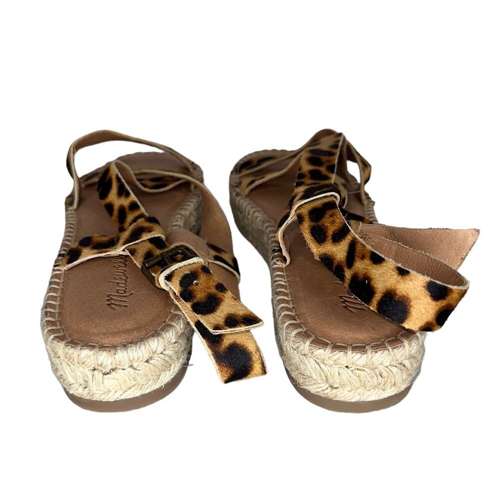 NWOB Madewell The Malia Espadrille Platform Calf Hair Leather Sandals Size 10 - Picture 8 of 11